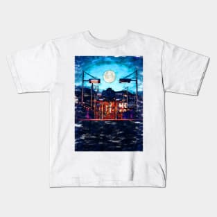 Full Moons Perspective Bridge. For Moon Lovers. Kids T-Shirt